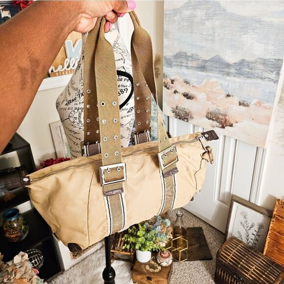 Y2K Un Apes Midi De Chien Paris Nylon Khaki Buckle Shoulder Bag. - Picture 13 of 15